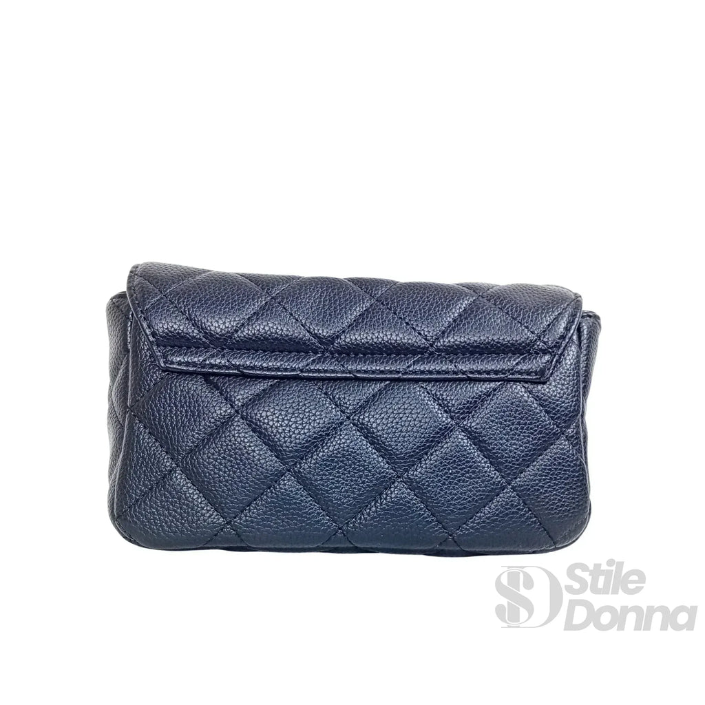 Pouch Clutch Ecopelle Con Catena Argento, Borsa Piccola Per Stile Sobrio Ed Elegante