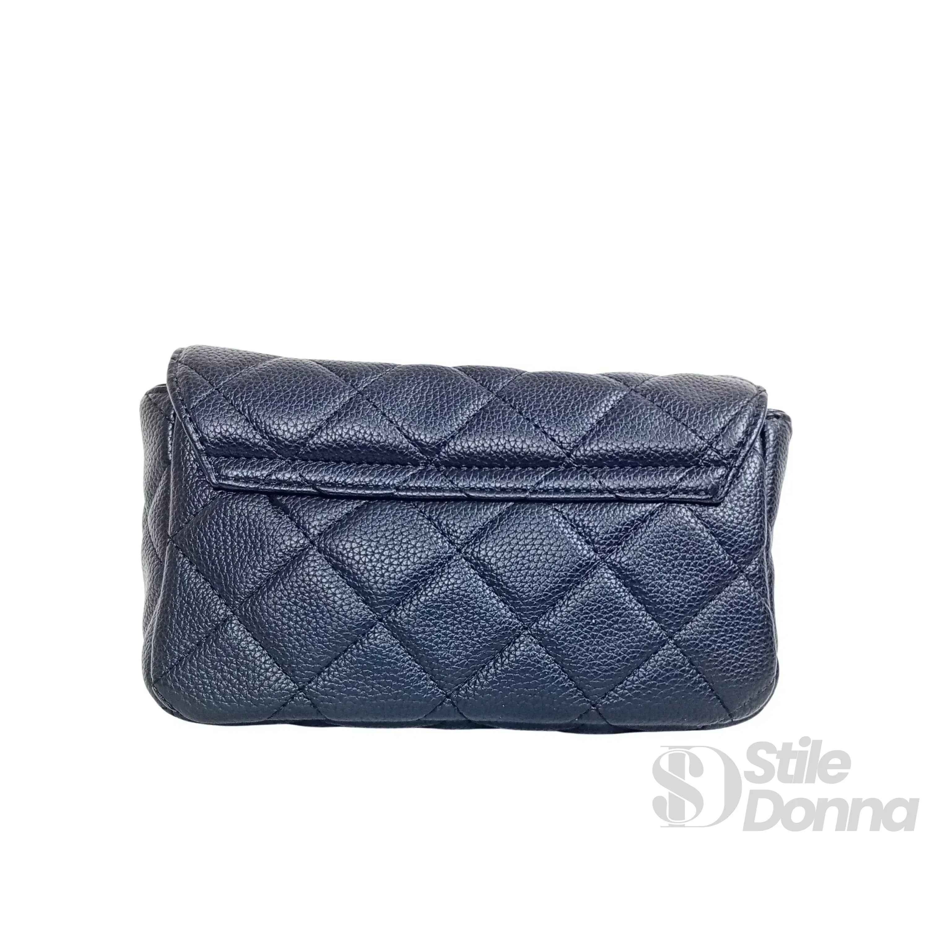 Pouch Clutch Ecopelle Con Catena Argento, Borsa Piccola Per Stile Sobrio Ed Elegante