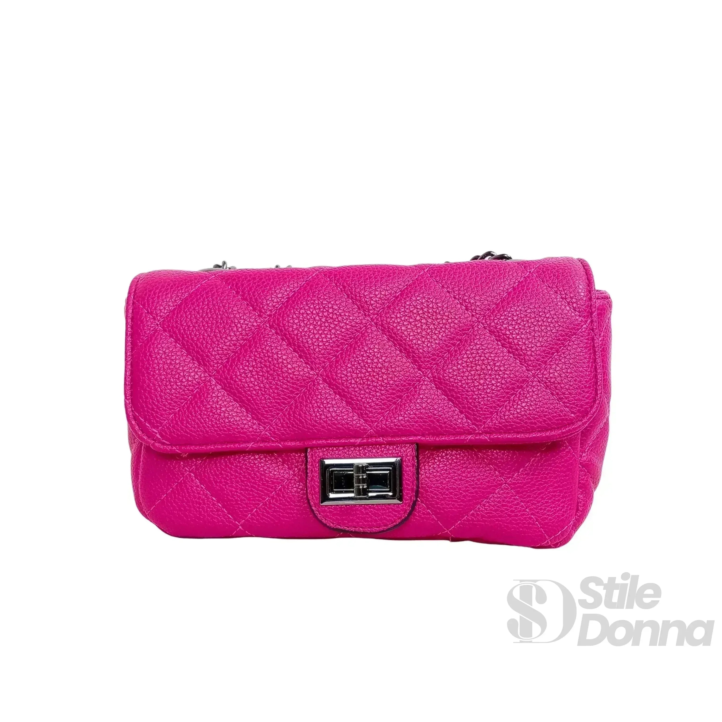 Pouch Clutch Ecopelle Con Catena Argento, Borsa Piccola Per Stile Sobrio Ed Elegante