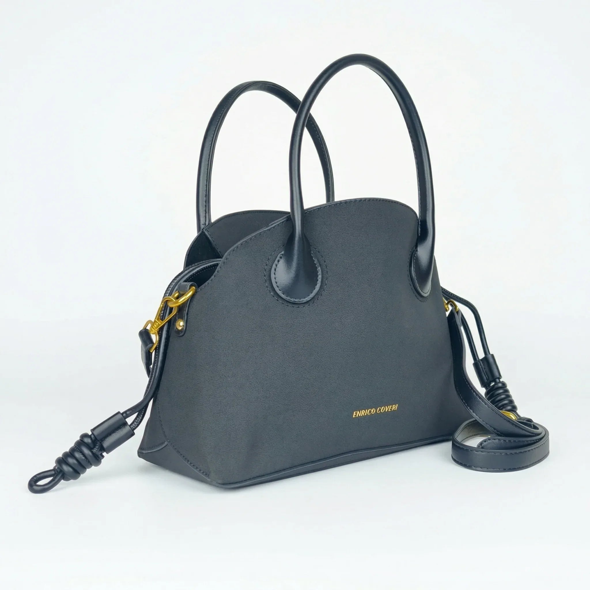 Enrico Coveri Set Borse Ecopelle Suede Grigio