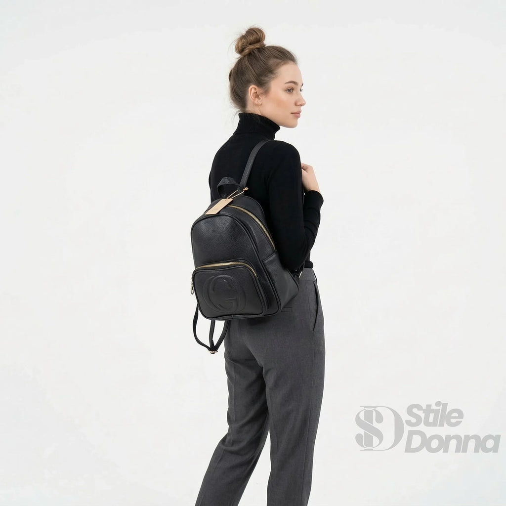 Zaino Pelle PU Nero MS-2417