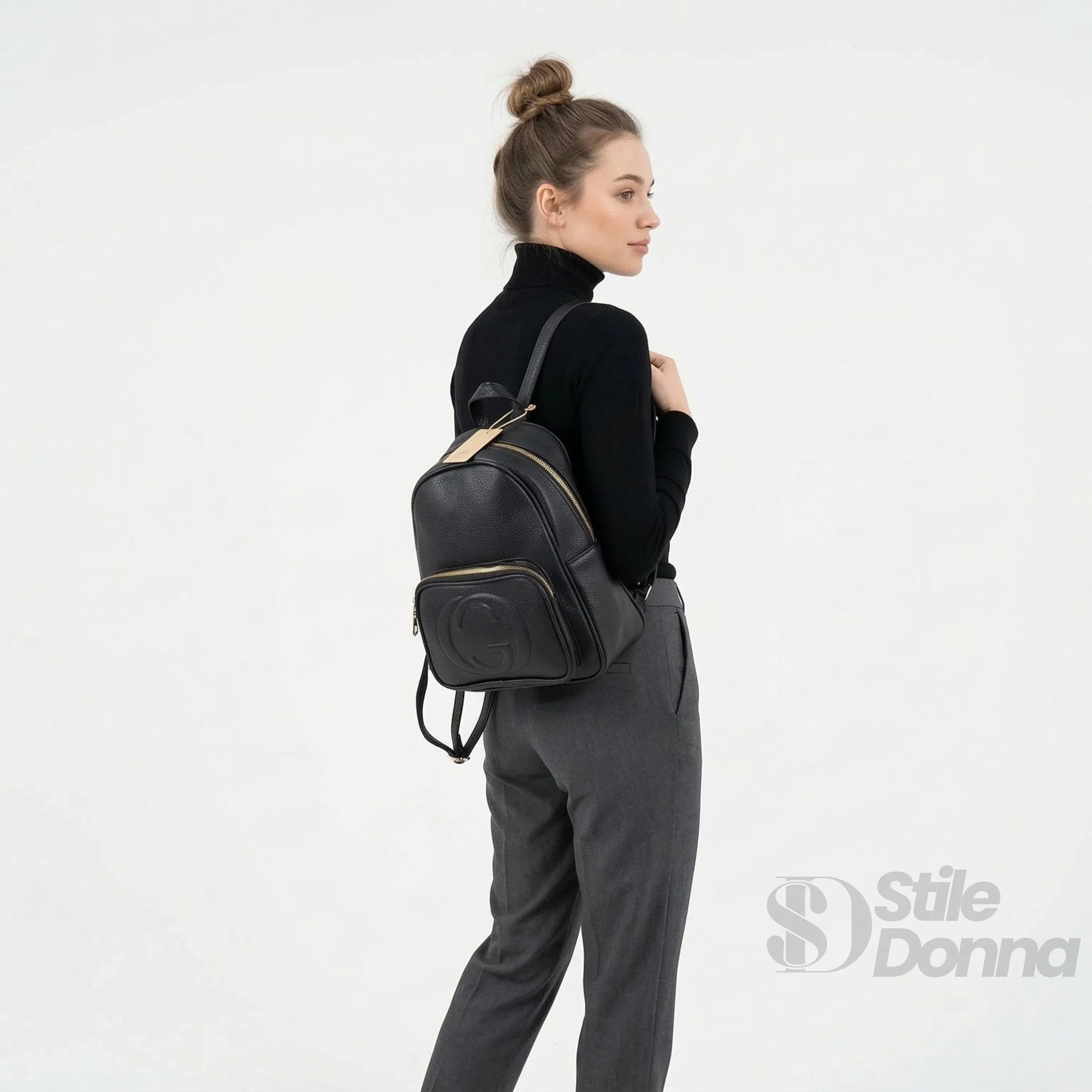 Zaino Pelle PU Nero MS-2417