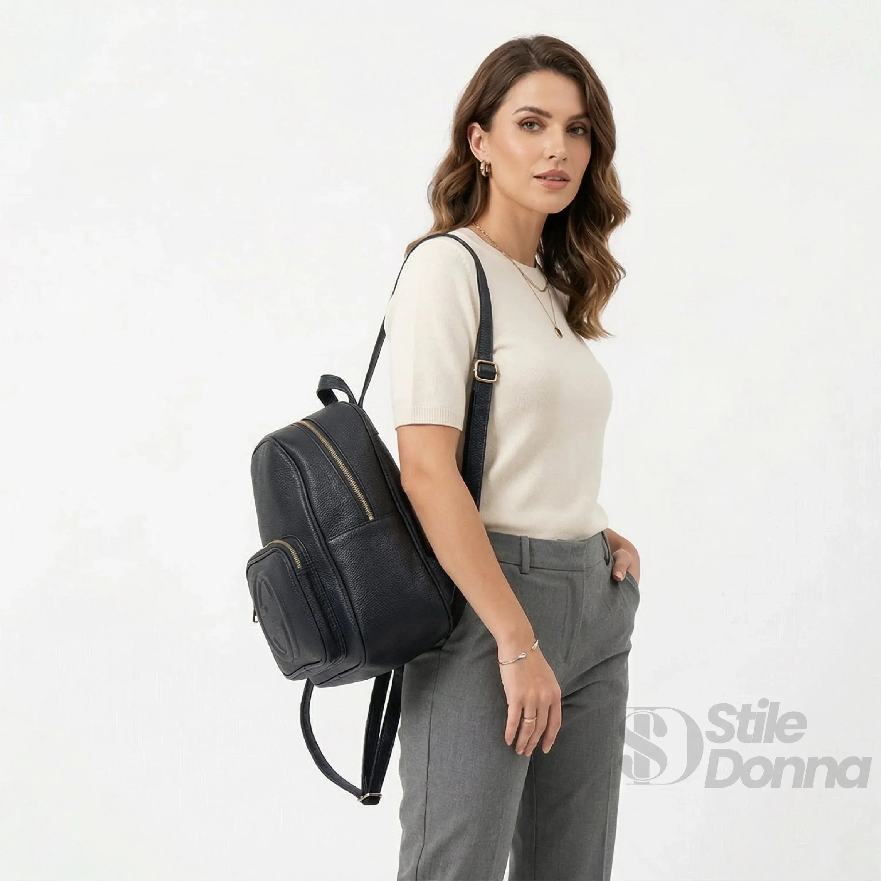 Zaino Pelle PU Nero MS-2417